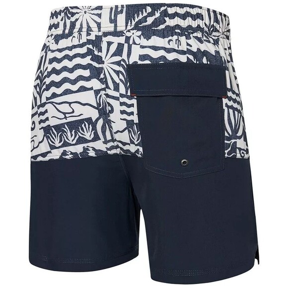 SAXX Men's Oh Buoy 2N1 Half Print Volley 5" Swim Shorts Gray Off White 2XL - Picture 3 of 13